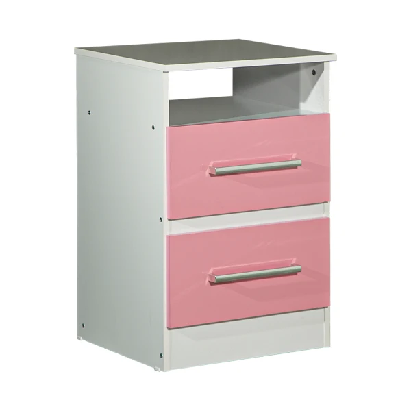 Mesa De Luz Infantil Máximo Rosa y Blanco